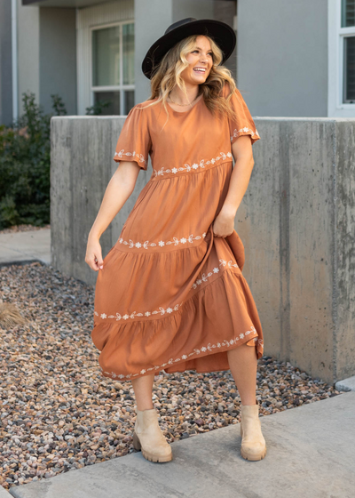 Short sleeve camamel dress