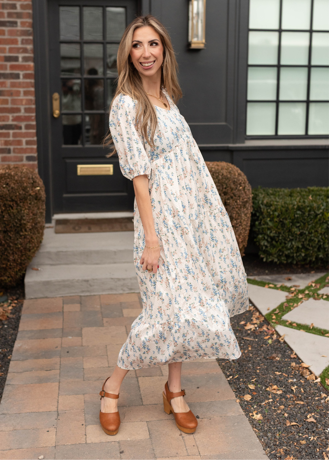 Eva Ivory Floral Maxi Dress Polagram  Lena Layne