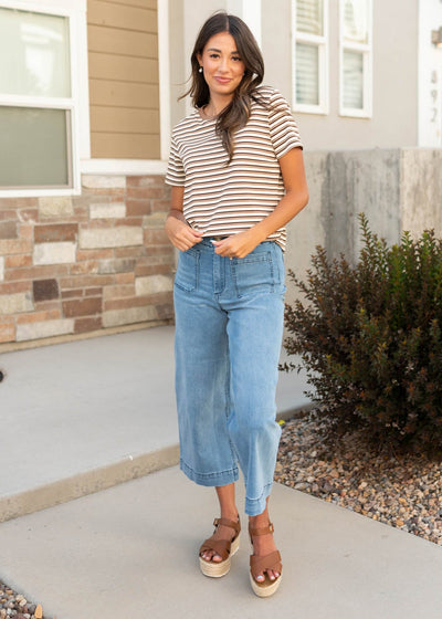 Crop dark denim pants