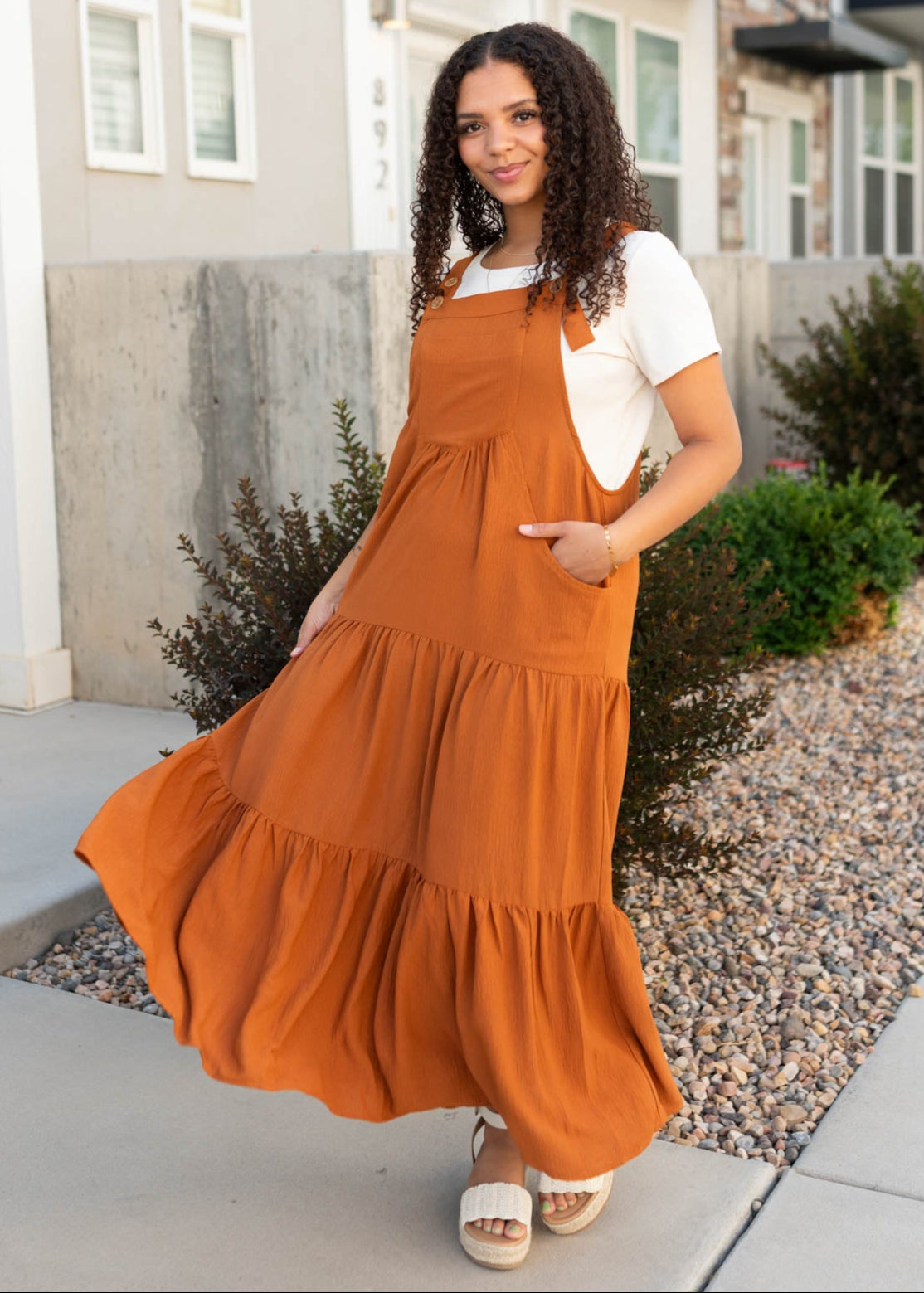 Everlee Toffee Overall Dress