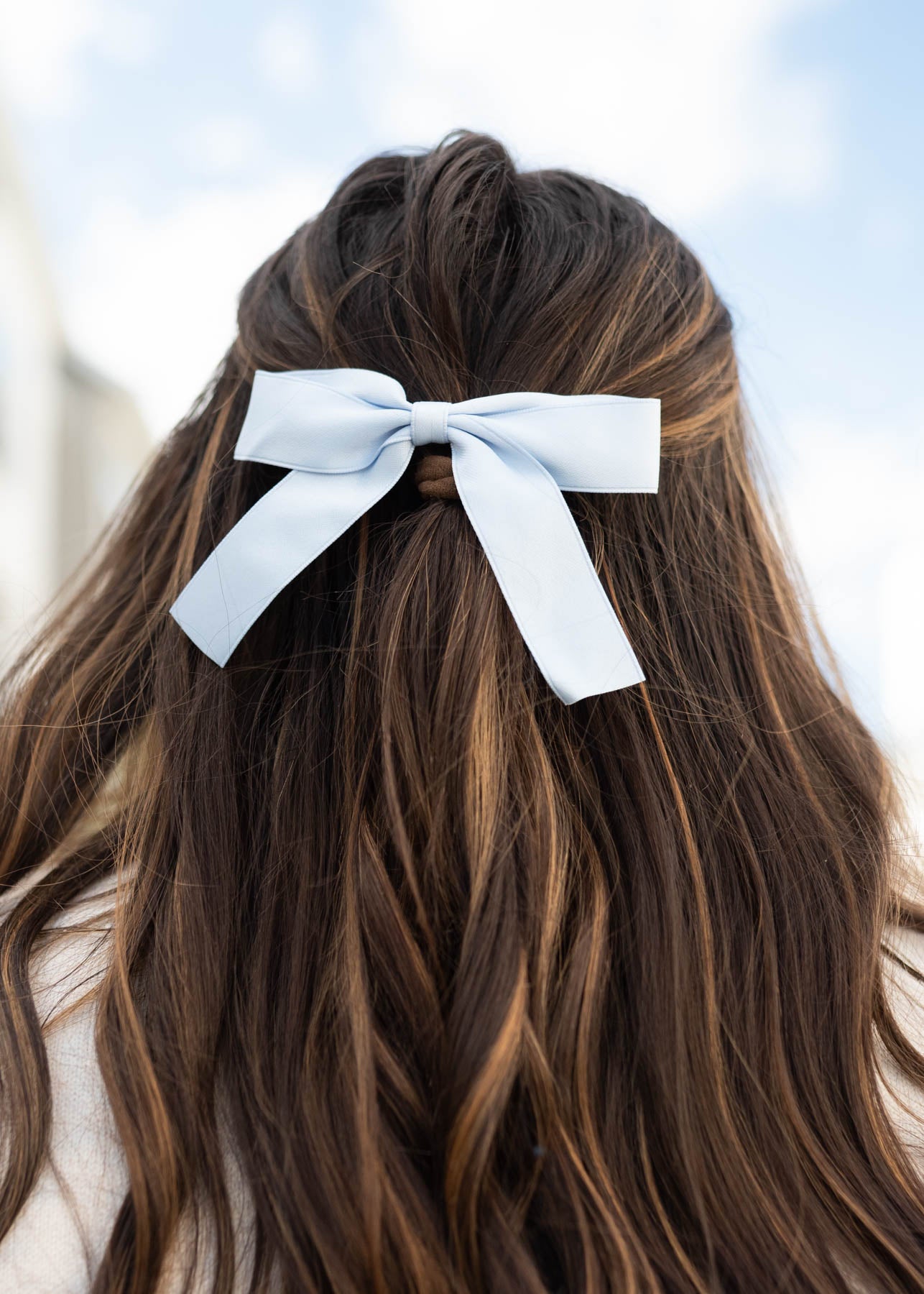 light blue bow