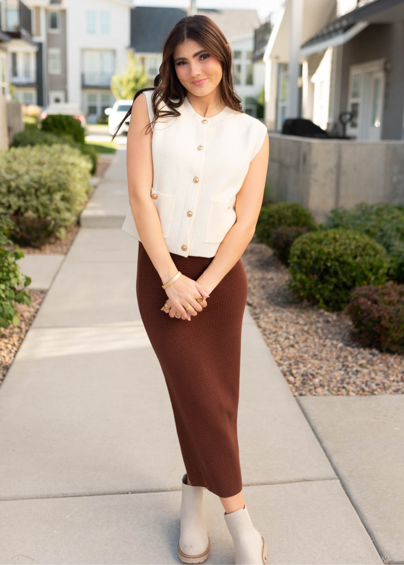 Button up ivory sweater