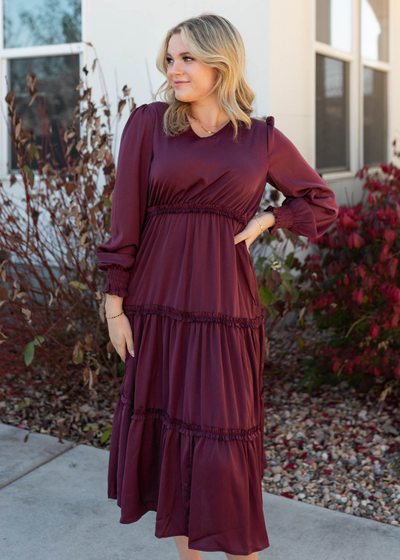 Back view of the plum dress