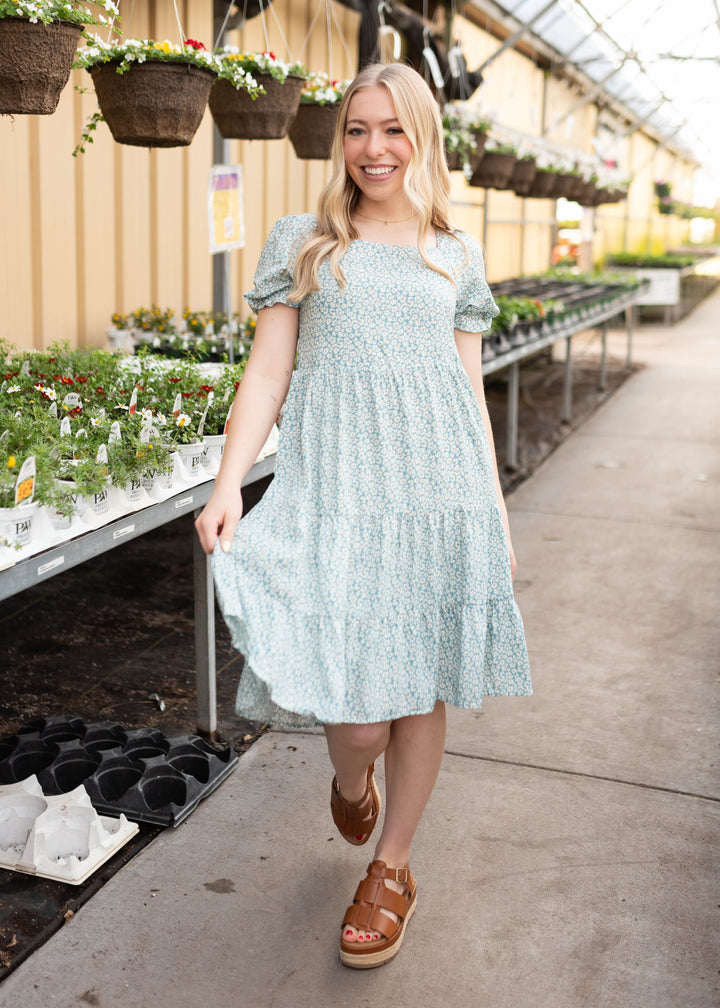 Georgina Green Floral Dress – Lena Layne