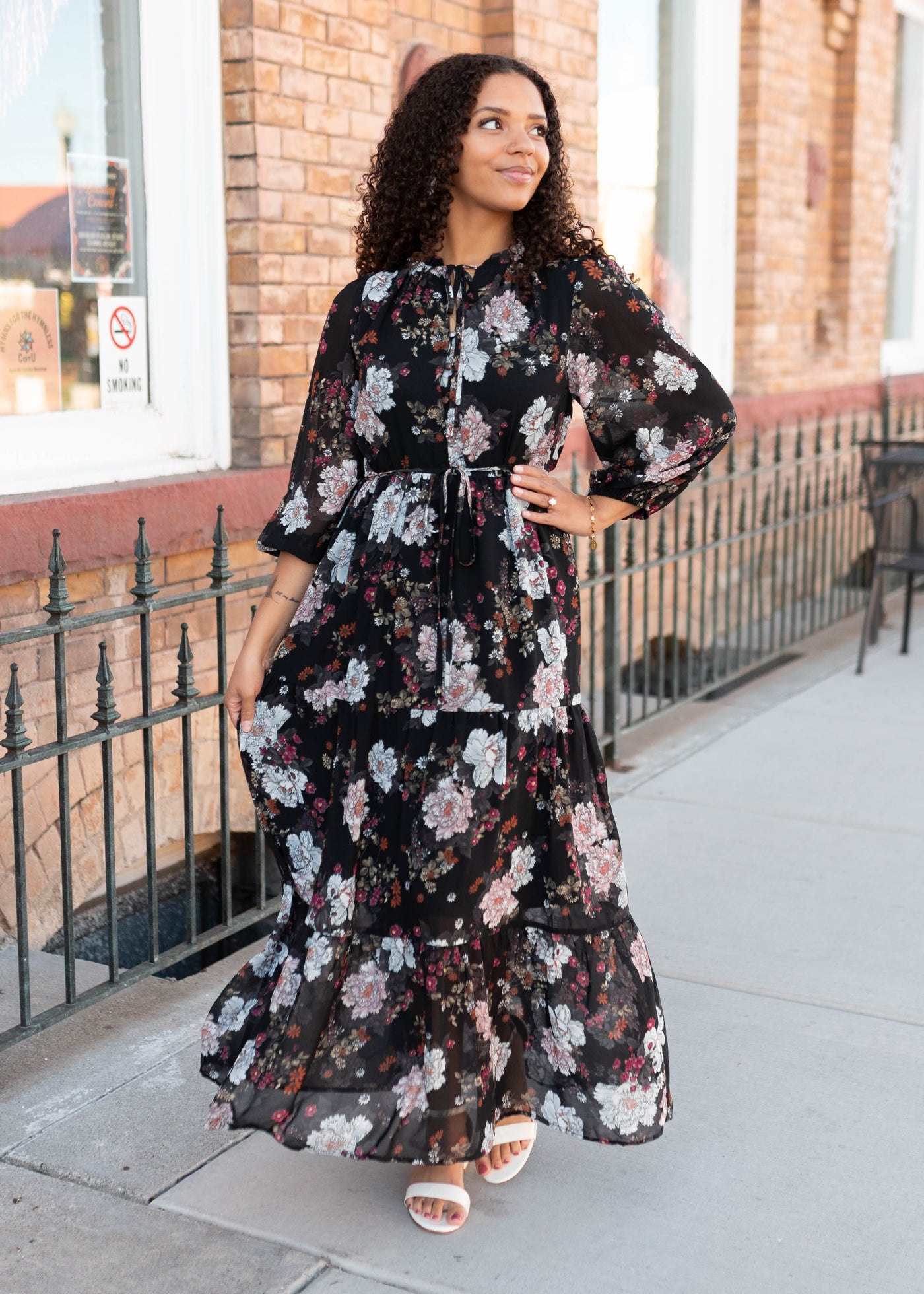 Gia Black Floral Dress