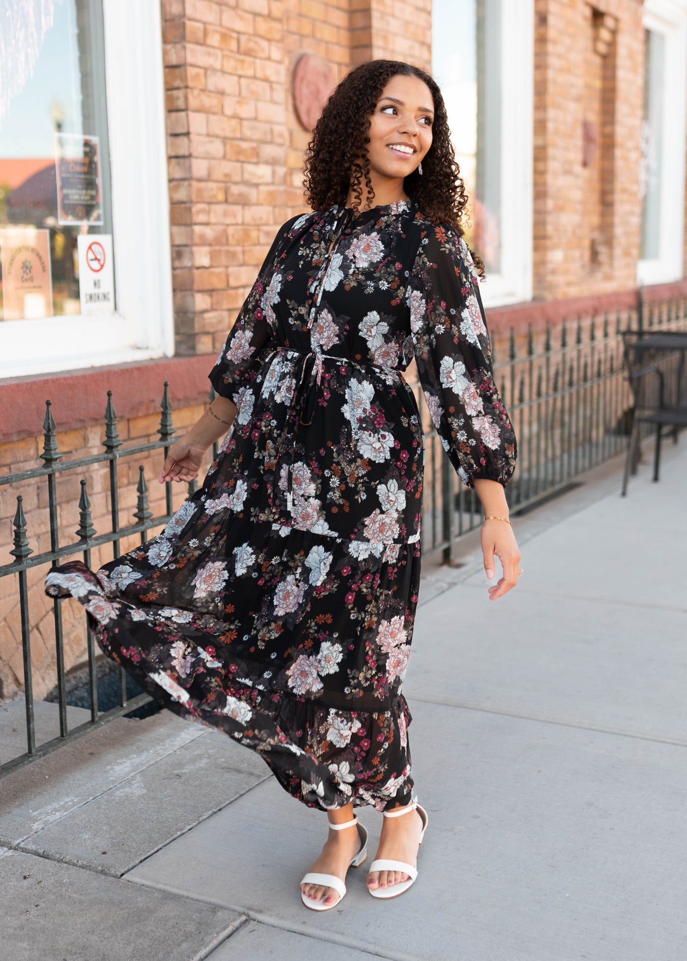 Gia Black Floral Dress