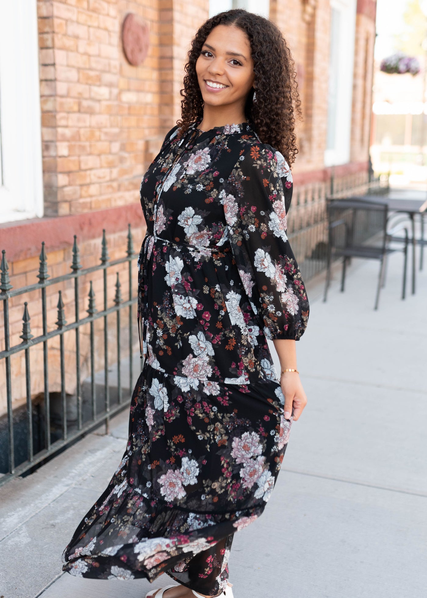 Gia Black Floral Dress