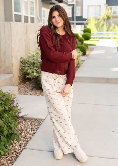 Gracie Deep Red Cardigan