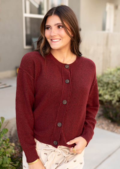 Gracie Deep Red Cardigan