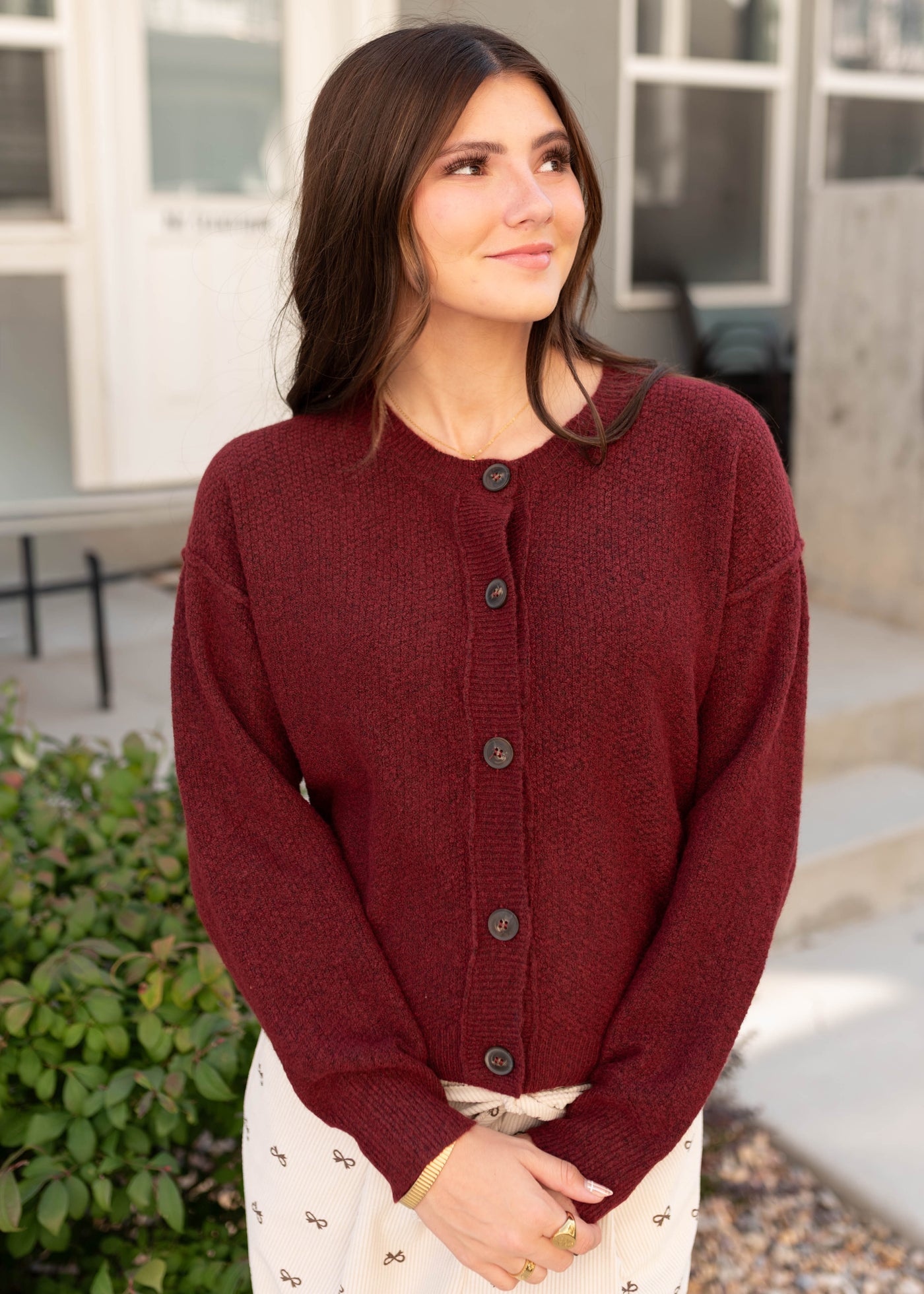 Gracie Deep Red Cardigan
