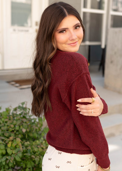 Gracie Deep Red Cardigan