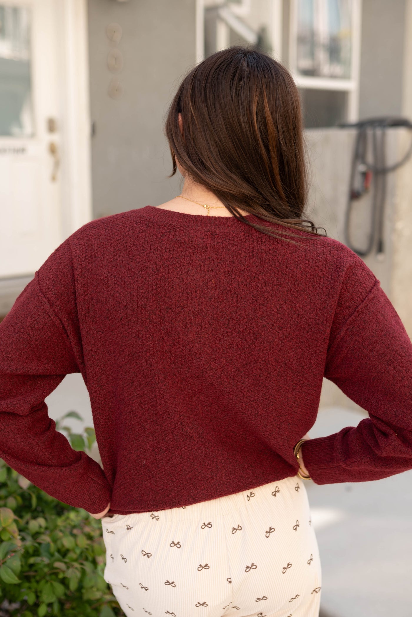 Gracie Deep Red Cardigan
