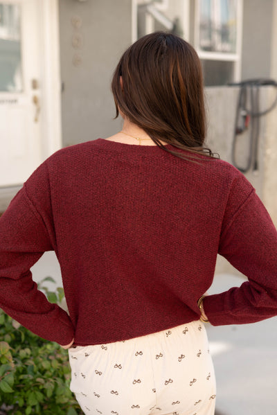 Gracie Deep Red Cardigan