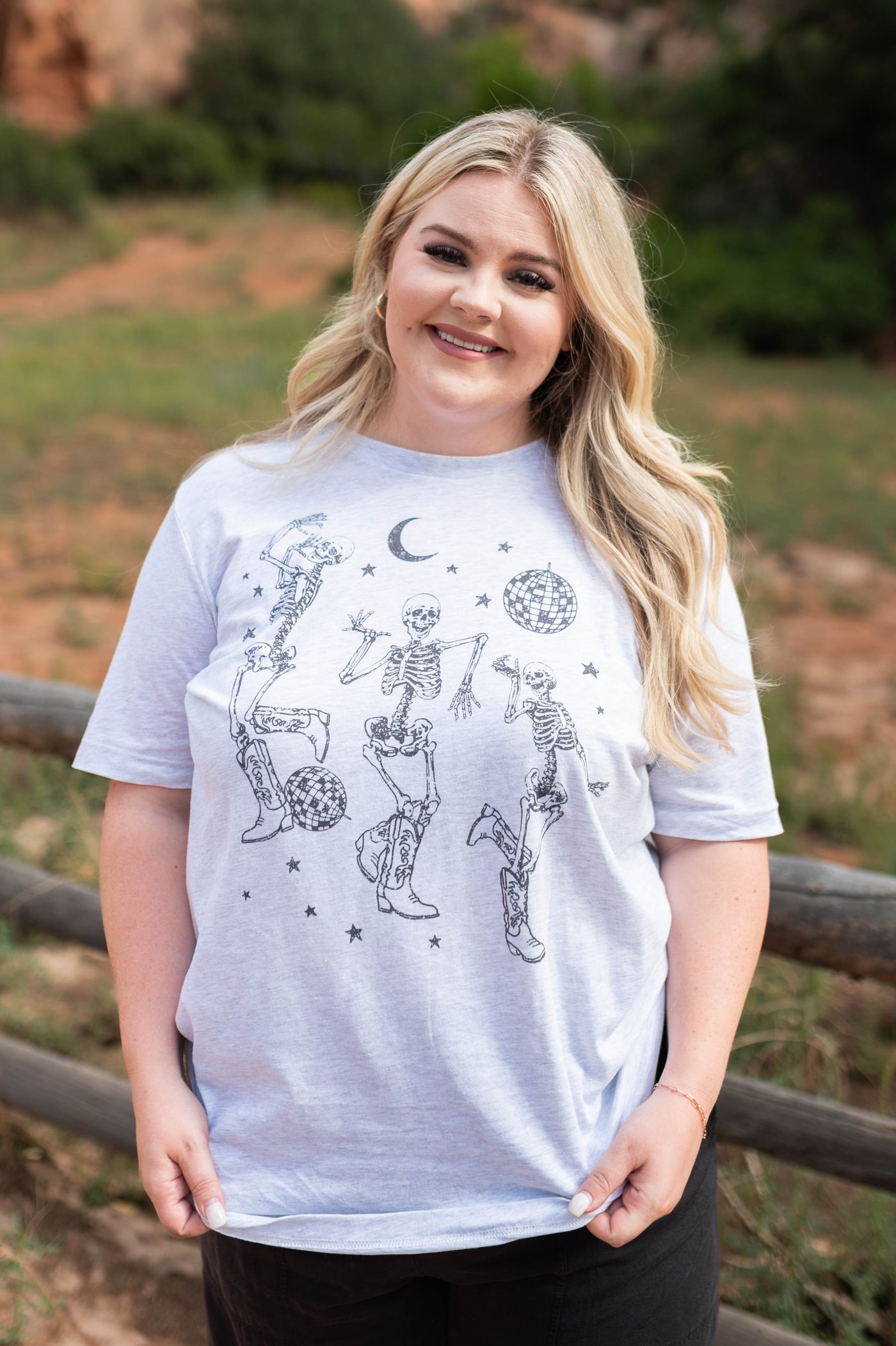 Plus size grave yard boogie grey tee Halloween shirt
