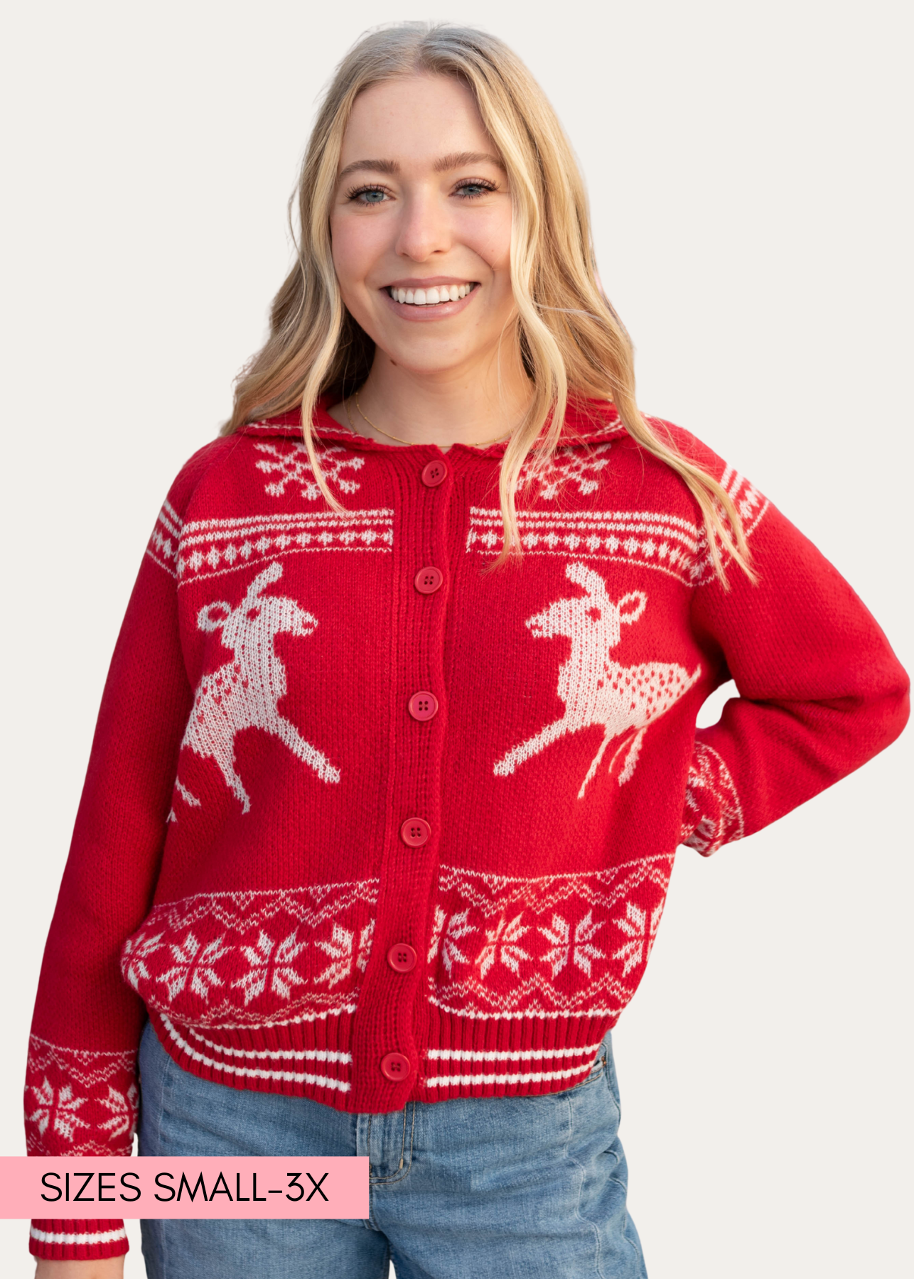 Greta Red Patterned Cardigan