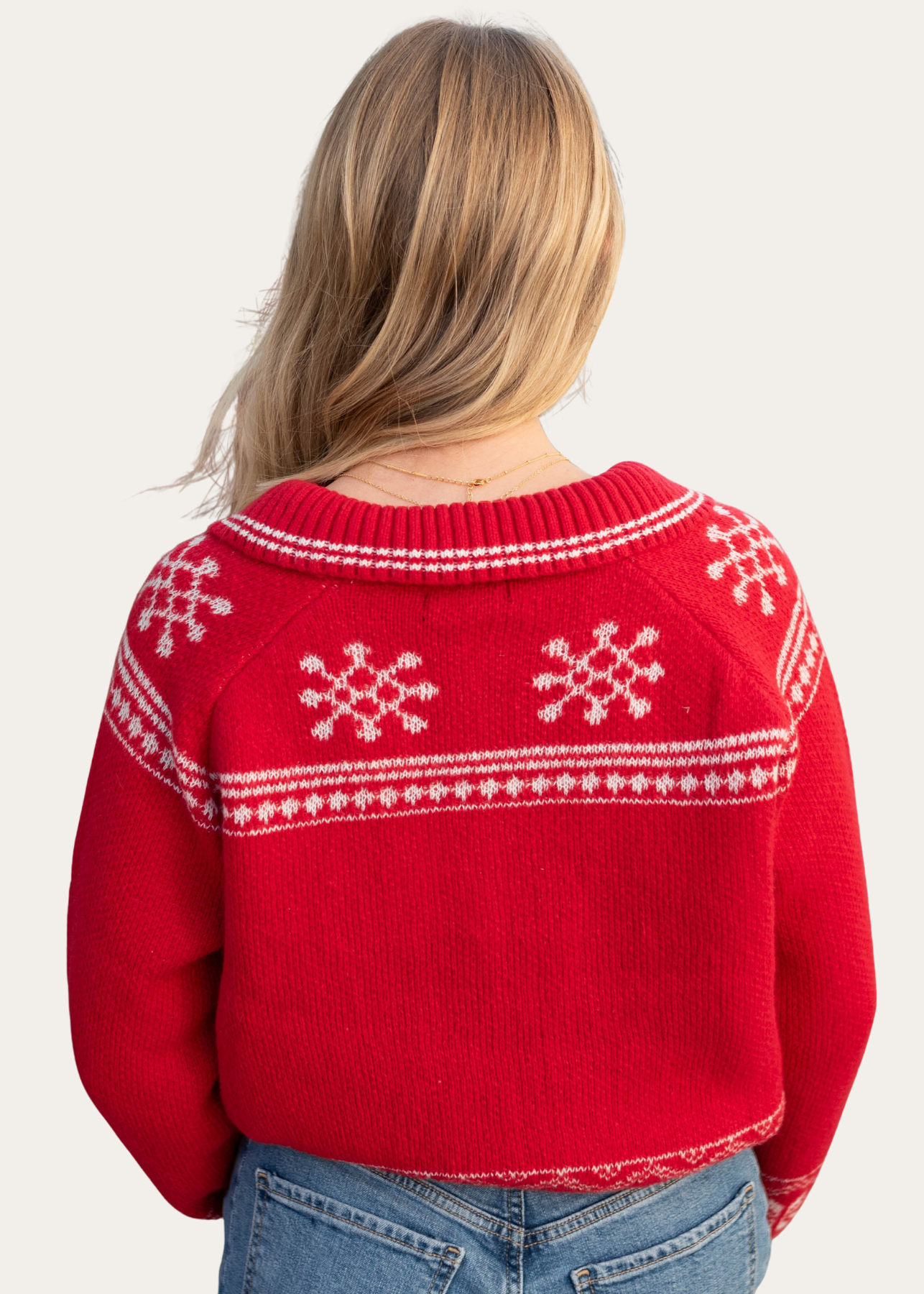 Greta Red Patterned Cardigan