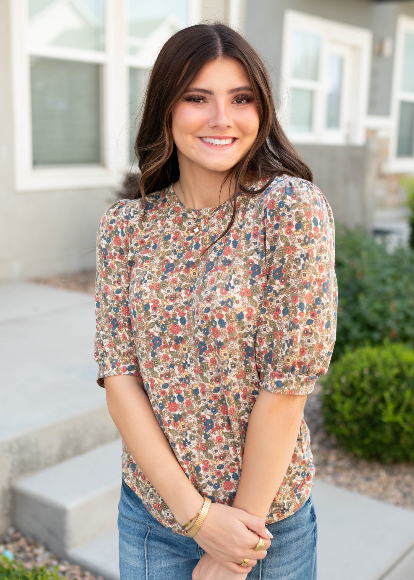 Hailee Cream Floral Top