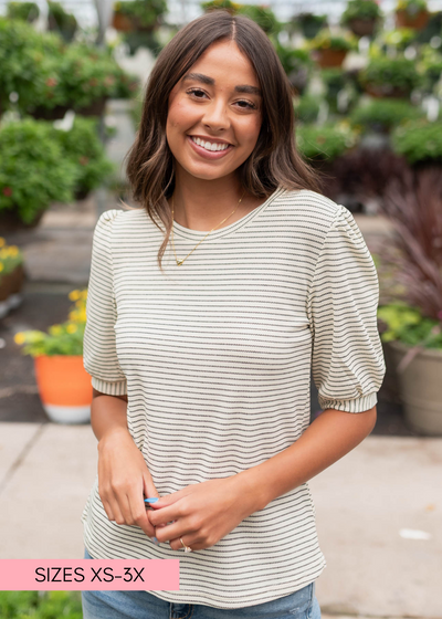 Ivory striped top