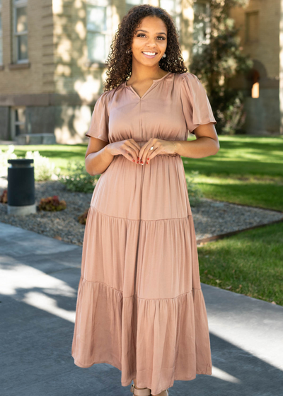 Short sleeve coffee dress