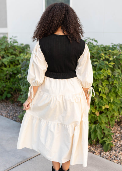 Back view of the black sweater vest dress