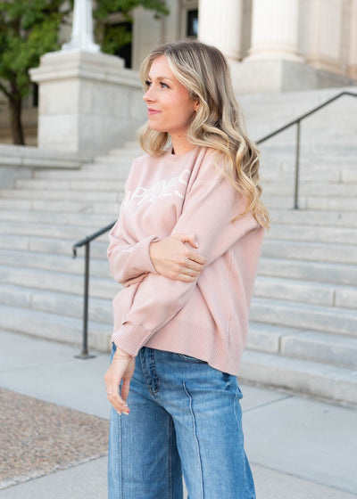 Happiness blush sweater with drop sleeve 