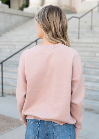 Back view of the happiness blush sweater