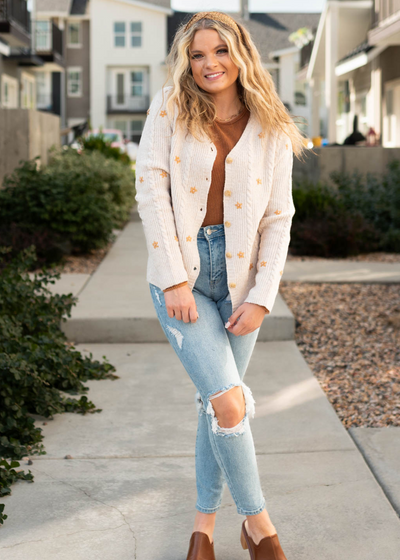 Long sleeve cream cardigan