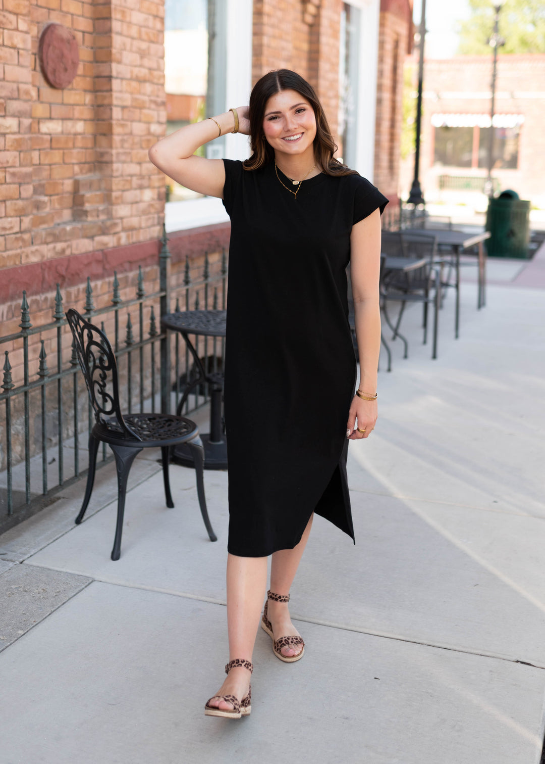 Henley Black Midi Dress