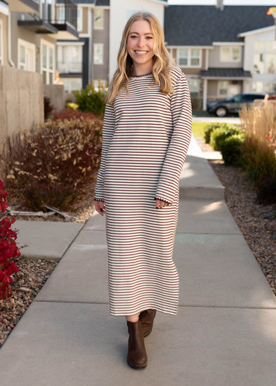 Holly Cream Stripe Dress