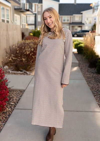 Holly Cream Stripe Dress
