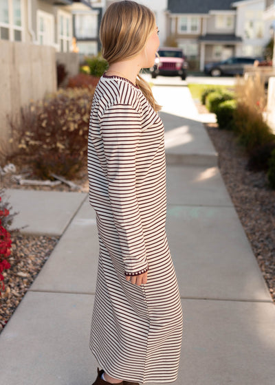 Holly Cream Stripe Dress