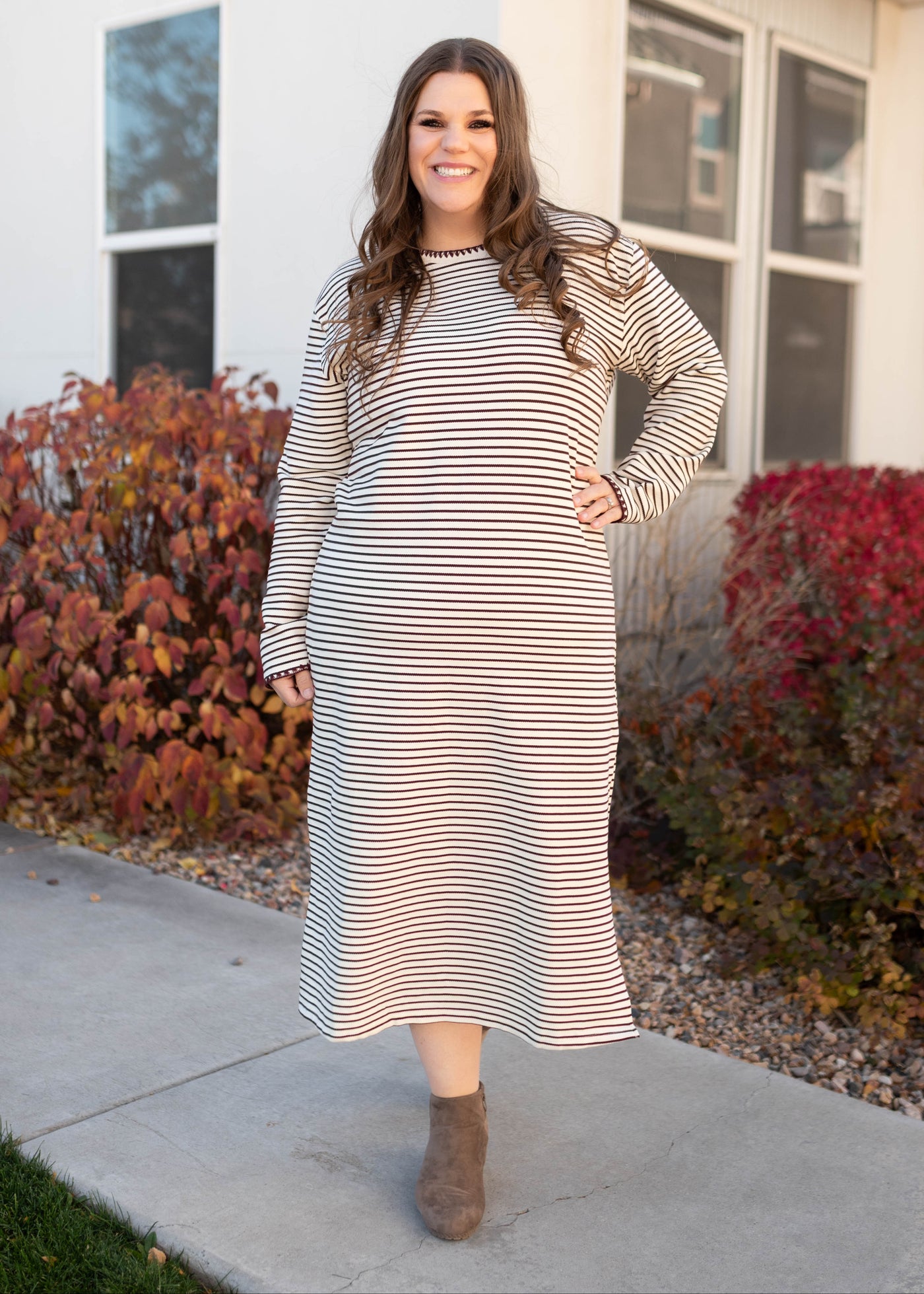 Holly Cream Stripe Dress