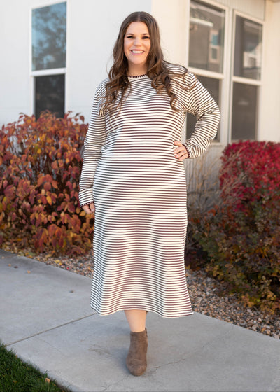 Holly Cream Stripe Dress