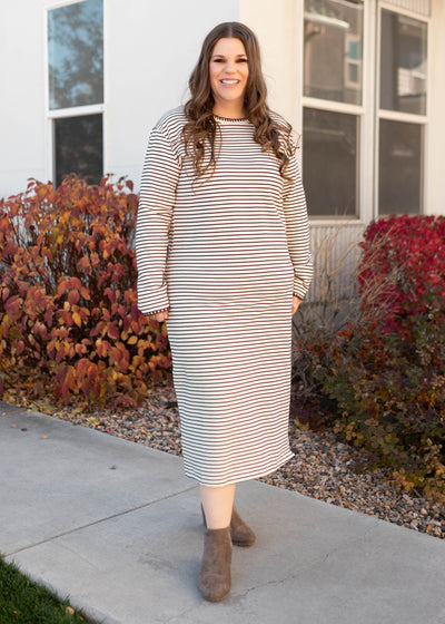 Holly Cream Stripe Dress