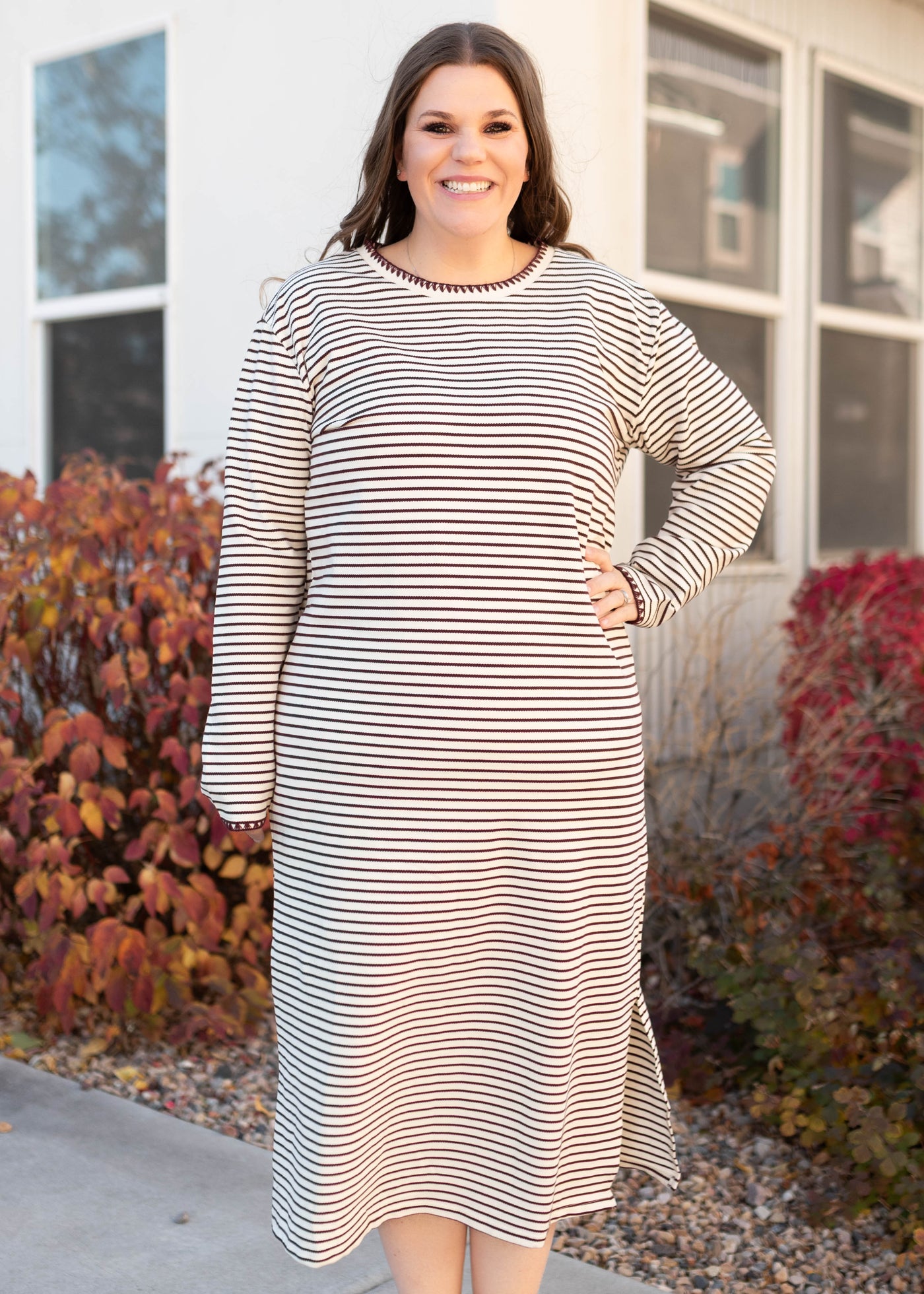 Holly Cream Stripe Dress