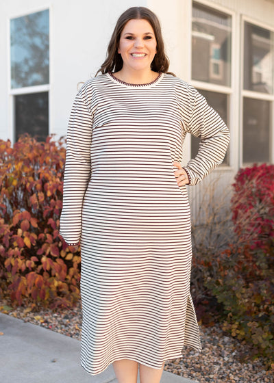 Holly Cream Stripe Dress