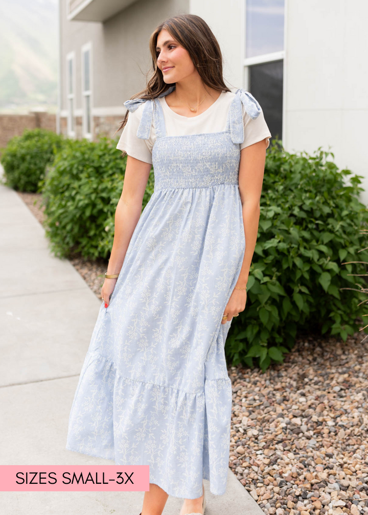 polagram embroidered dress Polagram Taupe Embroidered Midi Dress