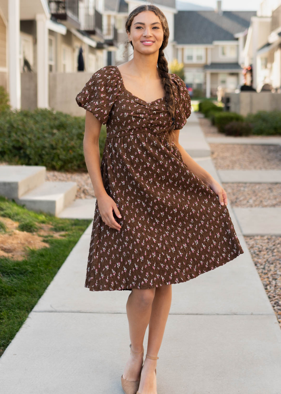 Indie Brown Floral Dress Tea N Rose X-Large