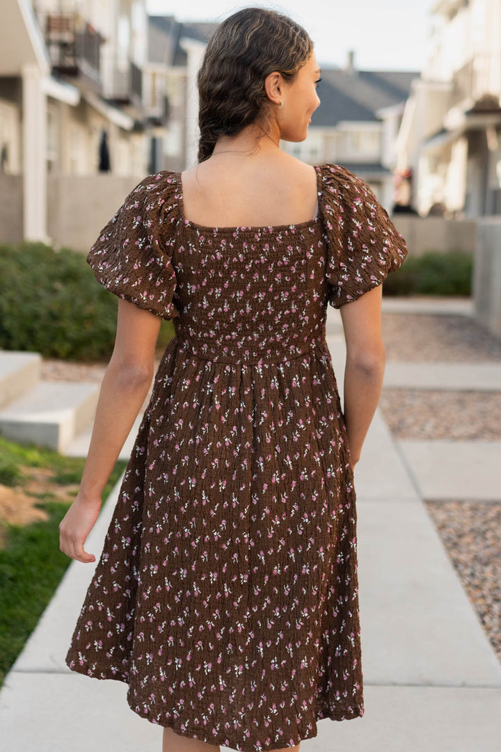Indie Brown Floral Dress Tea N Rose – Lena Layne