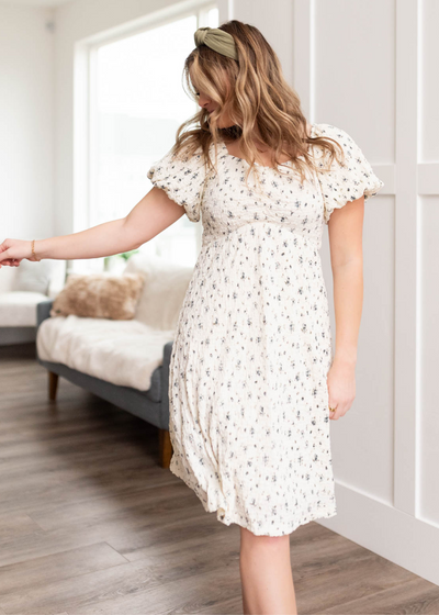 Ivory floral dress