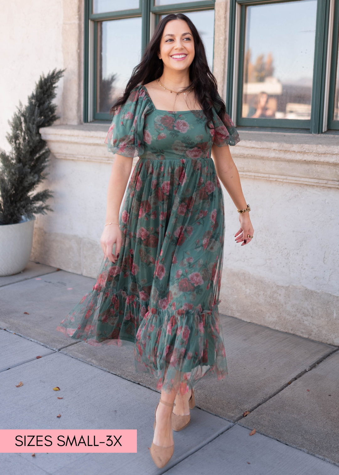 Isabella Green Tulle Maxi Dress Polagram  Lena Layne