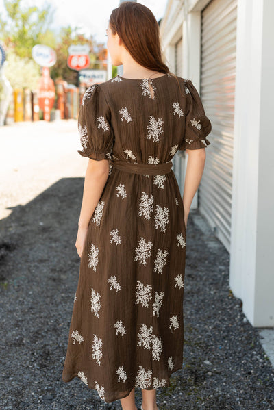 Back view of the chocolate dress