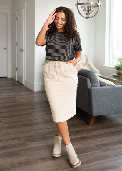 Jaime Oatmeal Knit Skirt