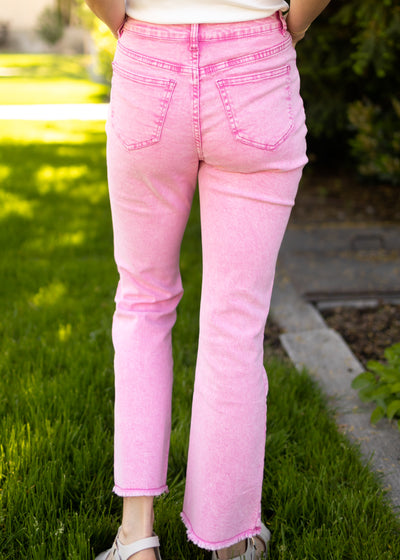 Back view of pink pants