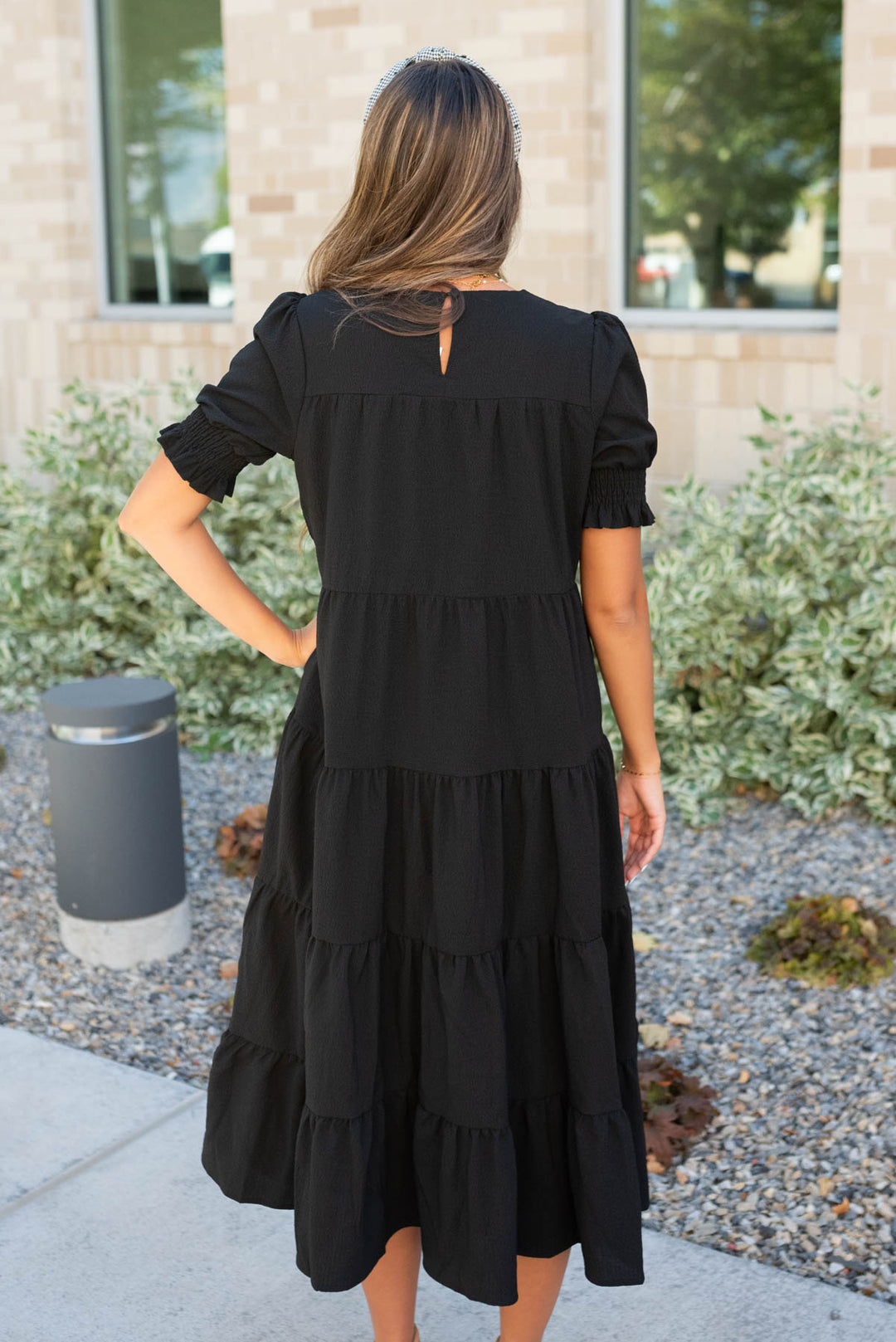tiered black dress Janessa - Elegant Tiered Dress New Sexy Black Long season: FW27 UK Size:10 The strapless neckline highlights