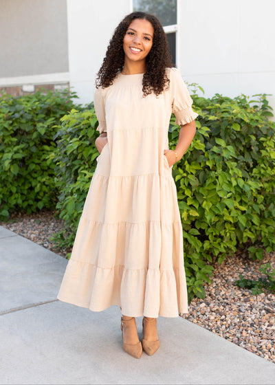 Janessa Tiered Cream Dress