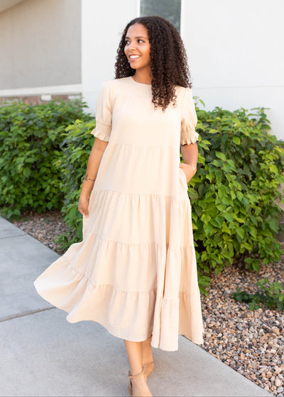 Janessa Tiered Cream Dress