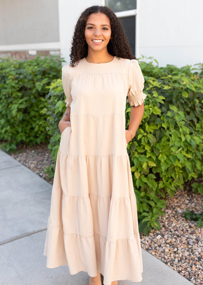 Janessa Tiered Cream Dress