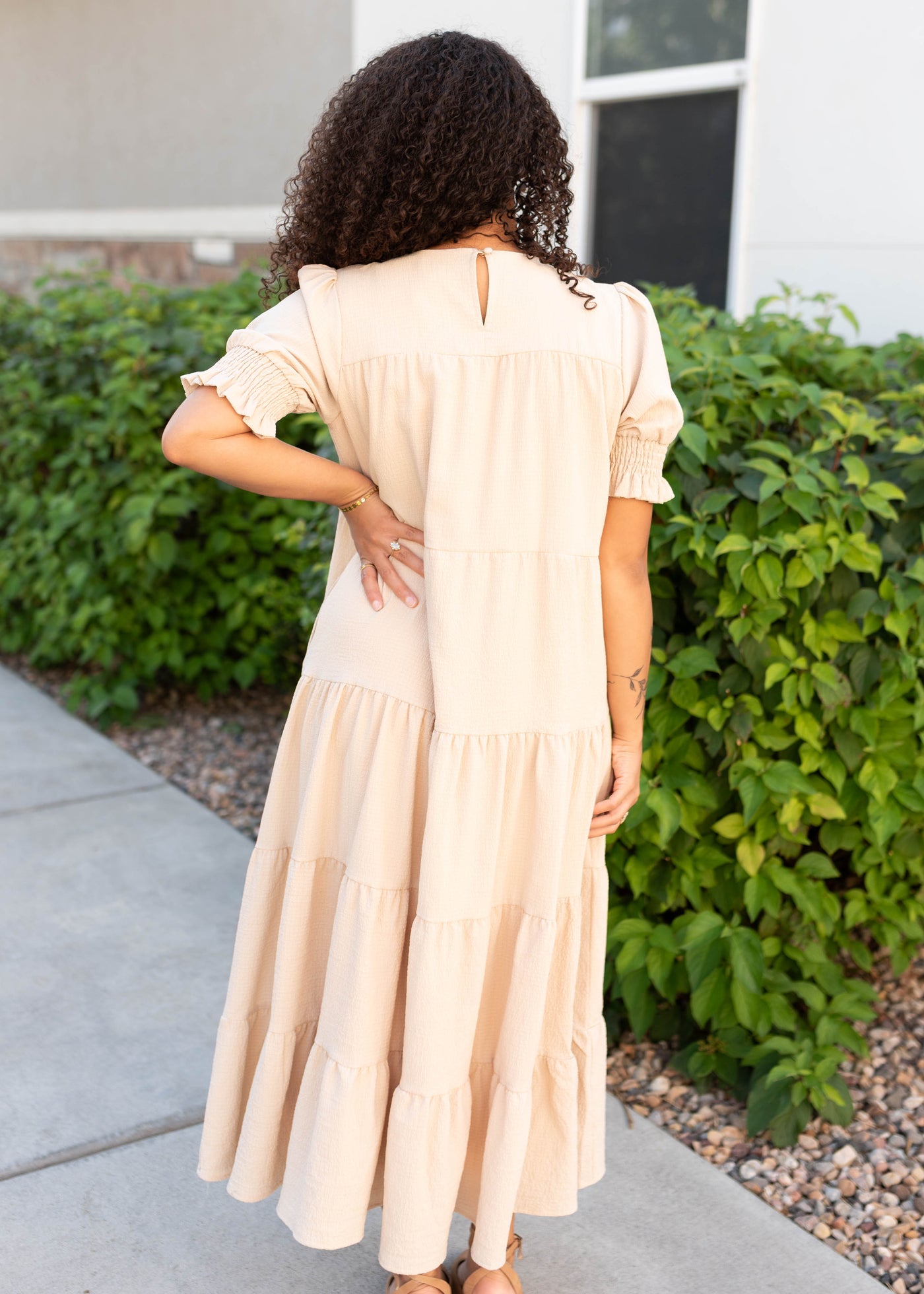 Janessa Tiered Cream Dress