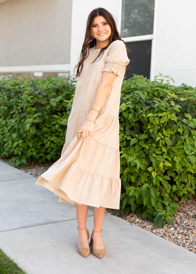 Janessa Tiered Cream Dress